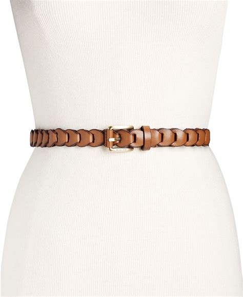 michael kors braided leather skinny belt|Michael Kors Braided Leather Skinny Belt .